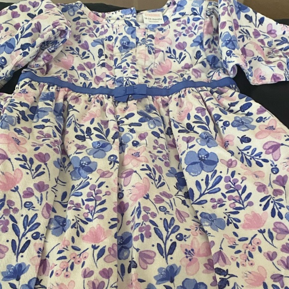 NWOT 3 PIECE GIRLS GYMBOREE SWEET FLORAL CORDUROY DRESS WITH HEADBAND & BLOOMERS - Picture 1 of 3